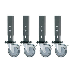 Jeu de 4 roulettes pivotantes avec frein D.125mm pour établis H.760-1080mm RAU