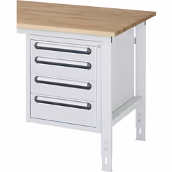 Caisson suspendu, hauteur 545 mm, 4 tiroirs, gris clair. Produit livré = monté. Hauteur = 545 mm. Largeur = 490 mm. Profondeu ...