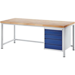 Tabli sur piétement, 4 tiroirs taille l, profondeur 900 - RAU