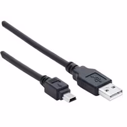 Ednet USB A - Mini USB B 2m, 2 m, USB A, Mini-USB B, Mâle/Mâle, Noir