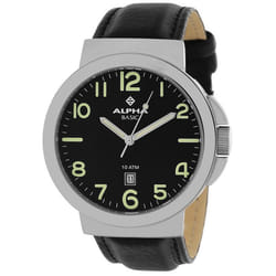 Montre Homme Alpha Saphir Cuir - Analogique - Noir - Rond