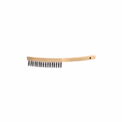 Brosse en fils d'acier lisse Avec manche en bois Avec 5 rangées-forme courbe