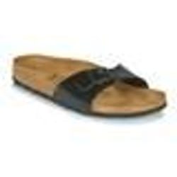 Mules Birkenstock Madrid Birko-Flor Vernis Noir Mixte - Semelle en Cuir
