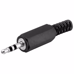 Goobay 11005, 2.5 mm, Noir, Mâle, Droit, Plastique, 9,8 mm