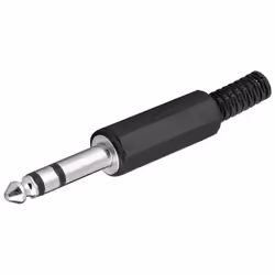 Goobay 11036, 6.35 mm, Noir, Argent, Mâle, Droit, Plastique, 7 g