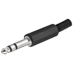 Goobay 11036 connecteur de fils 6.35 mm Noir, Argent
