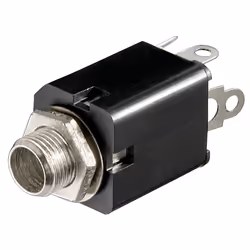 Goobay 11095, 6.35 mm, Noir, Femelle, Droit, ABS, Métal, 16,5 mm