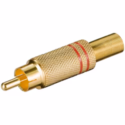 Goobay 11280, RCA, Or, Rouge, Mâle, Droit, Métal, 10,4 mm