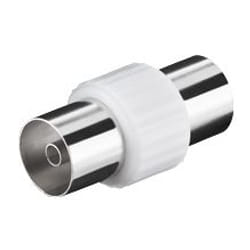 Goobay 11536 changeur de genre de câble IEC Acier inoxydable, Blanc