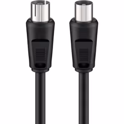 Goobay 11720, 1,5 m, 3C-2V, Coaxial, Coaxial, Noir