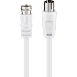 Goobay 11830 câble coaxial 3C-2V 2,5 m Type F Blanc