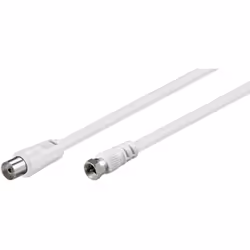Goobay 11830 câble coaxial 3C-2V 2,5 m Type F Blanc
