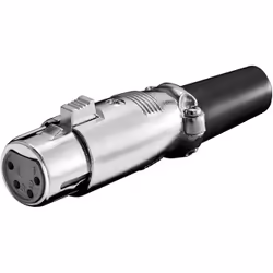 Goobay 11960, XLR (4-pin), Noir, Métallique, Femelle, Droit, Polyvinyl chloride (PVC), Zinc, Or