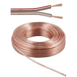 Goobay LSK 2x2.5 - 25m câble audio Transparent