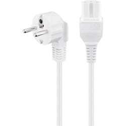 Goobay 30370 câble électrique Blanc 2 m Prise d'alimentation type F Coupleur C15