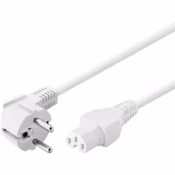 Goobay 30370 câble électrique Blanc 2 m Prise d'alimentation type F Coupleur C15