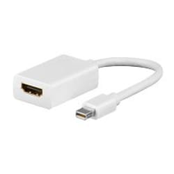 Goobay A 346 Mini DisplayPort HDMI Type A (Standard) Blanc