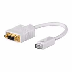 Goobay Mini DVI M - VGA F, PL, VGA (D-Sub), Mâle, Femelle, Blanc, 1 pièce(s), Sac en polyéthylène