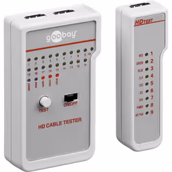 Goobay 31961, Testeur de câble HDMI/mini-HDMI, Blanc, Test de continuité, Plastique, Énergie, Statut, 9V
