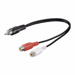 Goobay AVK 105-0020 0.2m PL, RCA, Mâle, 2 x RCA, Femelle, 0,2 m, Noir, Rouge, Blanc