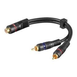 Goobay AVK 308-0020 0.2m PL câble audio 0,2 m RCA 2 x RCA Noir
