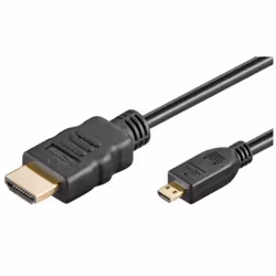 Goobay HDMI/micro HDMI cable 1.5m, 1,5 m, HDMI Type A (Standard), HDMI Type D (Micro), Noir