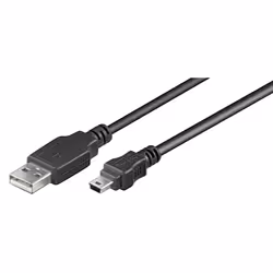 Goobay 34623, 1,5 m, USB A, Mini-USB B, USB 2.0, Mâle/Mâle, Noir