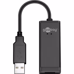 Goobay 38527, USB Type-A, RJ-45, Mâle, Noir, 0,1 m, Windows 10, Windows 2000, Windows 7, Windows 8, Windows Vista, Windows XP
