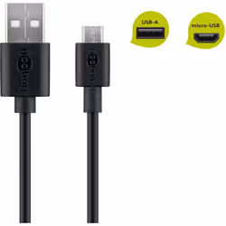 Goobay 38660 câble USB 2 m USB 2.0 USB A Micro-USB B Noir