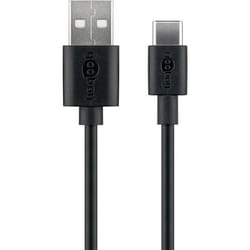 Goobay 38675 câble USB 0,1 m USB 2.0 USB A USB C Noir