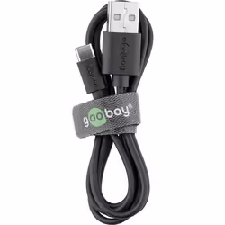 Goobay 38675 câble USB 0,1 m USB 2.0 USB A USB C Noir