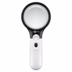Loupe à main à éclairage électronique avec objectif de 75 mm et grossissement 2x et objectif de 22 mm et grossissement 12x en ...