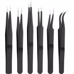 Goobay 41256, Acier inoxydable, Noir, Plat, Pointé, Courbé, Droit, 6 pièce(s), Boîte avec crochet