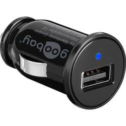 Goobay 44176 chargeur d'appareils mobiles Caméscope numérique, Caméra Numérique, Lecteur e-book, GPS, MP3, Téléphone portable, Smartphone, Tablette, téléphone Noir Allume-cigare Auto