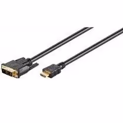 Wentronic HDMI/DVI-D M/M 2m, 2 m, DVI-D, HDMI Type A (Standard), Mâle, Mâle, Droit