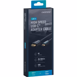 ClickTronic 44928 câble vidéo et adaptateur 1 m USB Type-C HDMI Type A (Standard) Noir