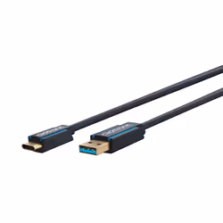 ClickTronic 45123, 0,5 m, USB C, USB A, USB 3.2 Gen 1 (3.1 Gen 1), Noir