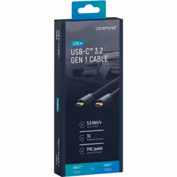 ClickTronic 45132 câble USB 2 m USB 3.2 Gen 1 (3.1 Gen 1) USB C Noir
