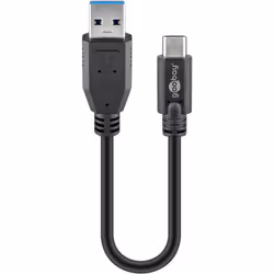 Goobay 45247, 0,15 m, USB A, USB C, USB 3.2 Gen 1 (3.1 Gen 1), 5000 Mbit/s, Noir