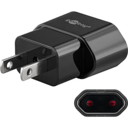 Goobay 45344 adaptateur prise d'alimentation Type A Type C (Europlug) Noir