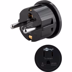 Goobay 45350, Type F, Type B, 15 A, Noir, 3250 W, CE, WEEE