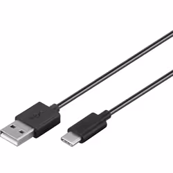 Goobay USB-A/USB-C, 1 m, 1 m, USB A, USB C, USB 2.0, Mâle/Mâle, Noir