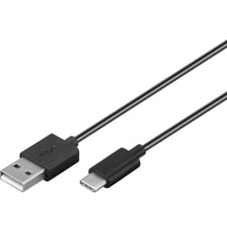 Goobay USB-A/USB-C, 1 m câble USB USB 2.0 USB A USB C Noir