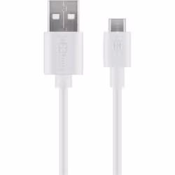 Goobay 1 m, USB 3.1 C, 1 m, USB C, Micro-USB A, USB 2.0, Mâle/Mâle, Blanc