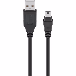 Goobay 45740, 1 m, USB A, Mini-USB B, USB 2.0, 480 Mbit/s, Noir