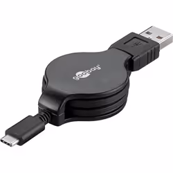Goobay 45743, 1 m, USB A, USB C, USB 2.0, 480 Mbit/s, Noir