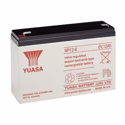 Yuasa NP12-6, Sealed Lead Acid (VRLA), 6 V, 1 pièce(s), Noir, Blanc, 5 année(s), 20 h