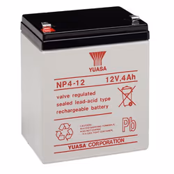 Yuasa NP4-12, Sealed Lead Acid (VRLA), 12 V, 1 pièce(s), Noir, Blanc, 5 année(s), 20 h