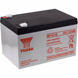 Yuasa NP12-12, Sealed Lead Acid (VRLA), 12 V, 1 pièce(s), Noir, Blanc, 5 année(s), 20 h