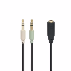 Goobay 48980, 2 x 3.5mm, Mâle, 3,5mm, Femelle, 0,4 m, Noir